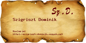 Szigriszt Dominik névjegykártya