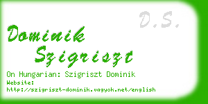 dominik szigriszt business card